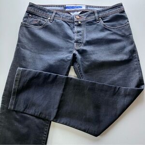 Jacob Cohen Nick Slim Fit Luxury Black Denim Jeans Made in Italy Men’s Size 38